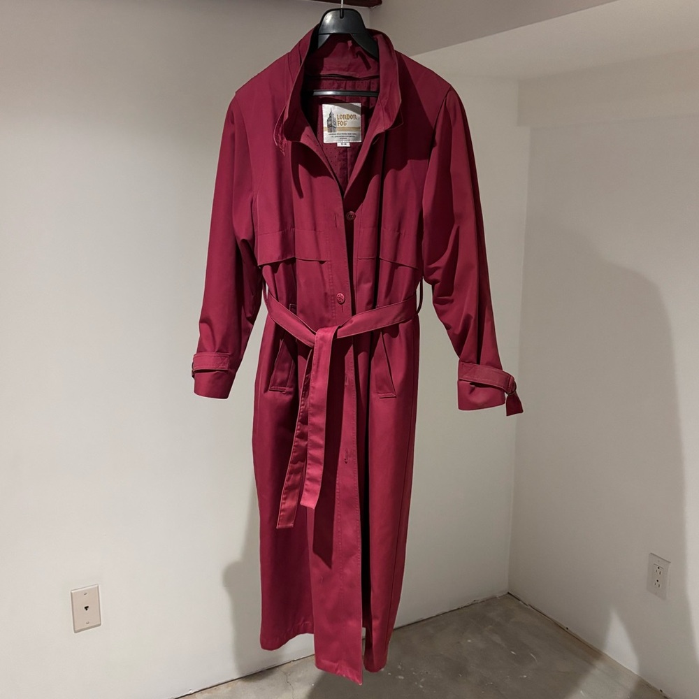 London Fog vintage Maroon Trench Coat
